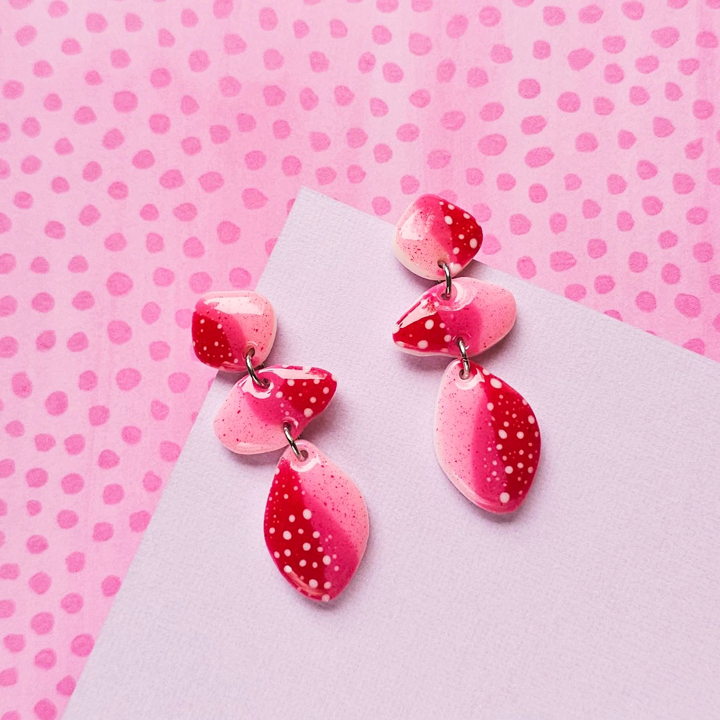 Pink Resin Statement Earrings