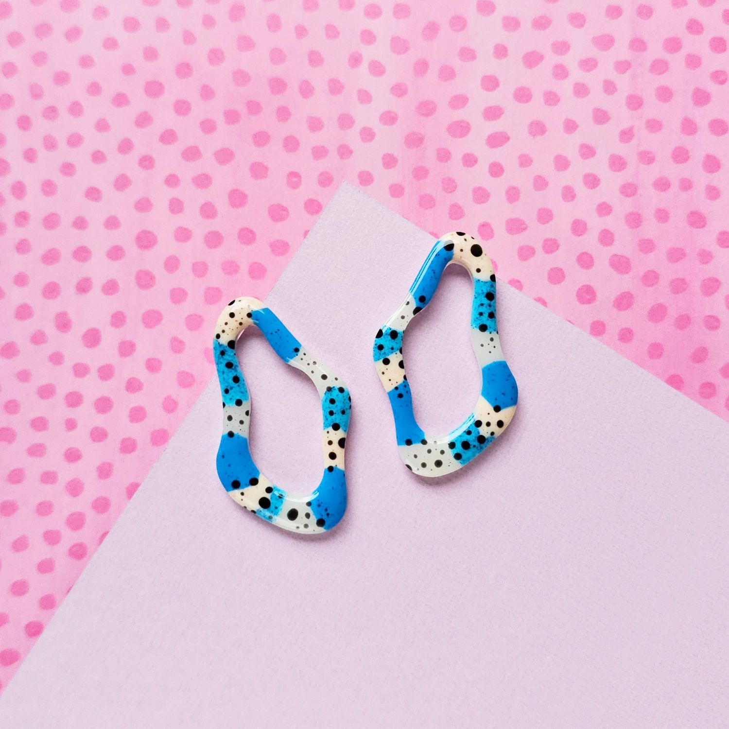 Blue Organic Shaped Resin Studs