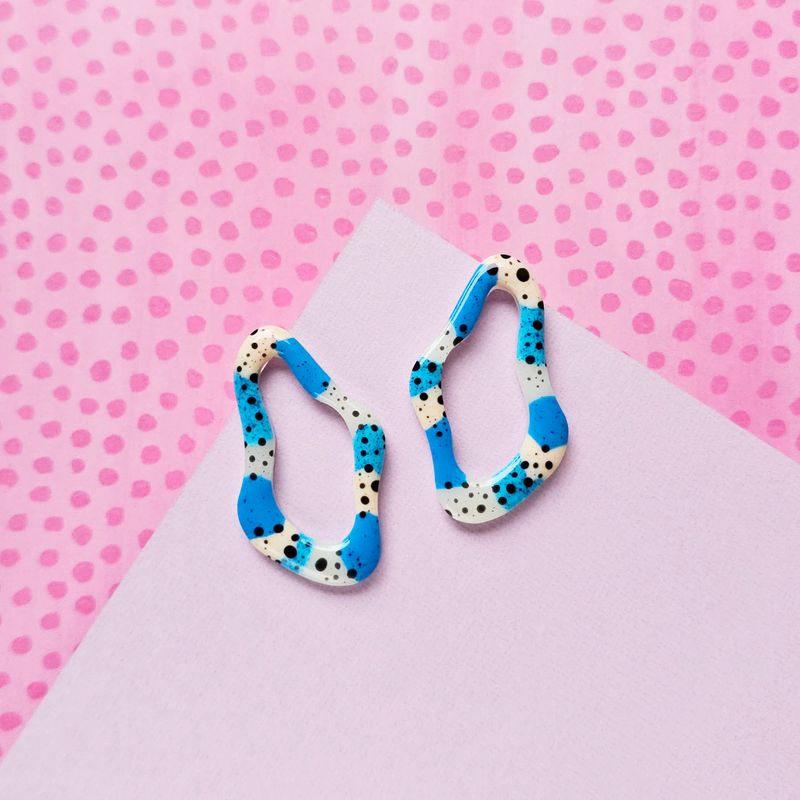 Blue Organic Shaped Resin Studs