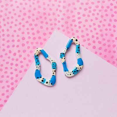 Blue Organic Shaped Resin Studs