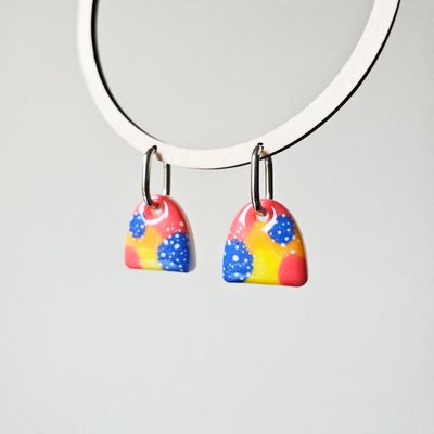 Colourful Huggie Hoop Resin Earrings