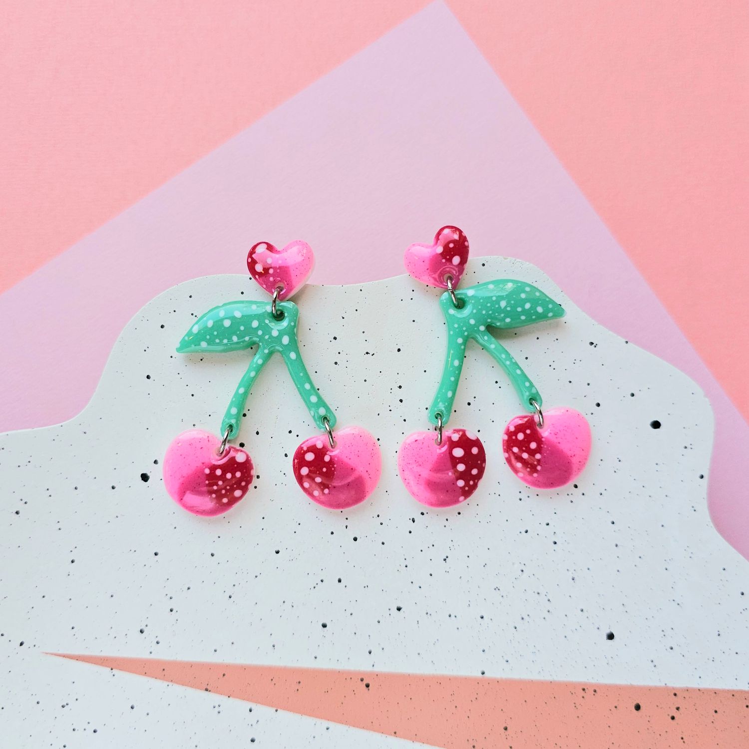 Colourful Cherry Resin Earrings