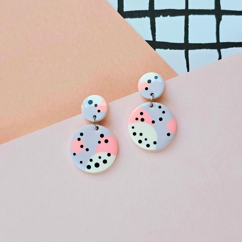 A pair of pastel lightweight resin earrings
