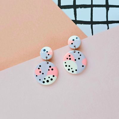 A pair of pastel lightweight resin earrings