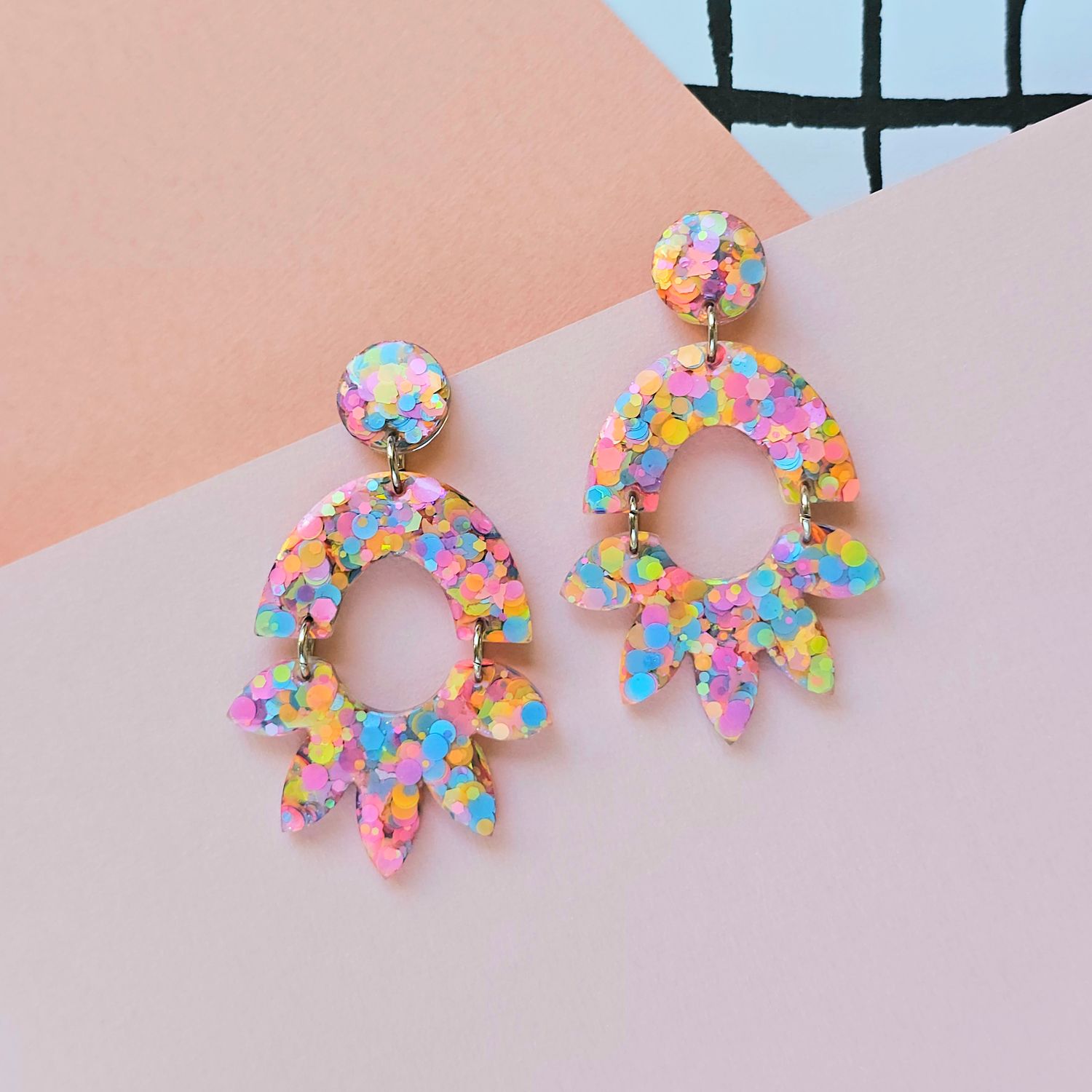 Pastel Lightweight Statement Resin Earrings