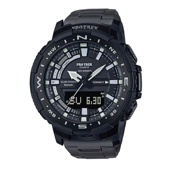 Pro Trek Men PRT-B70  Bluetooth Fishing Titanium