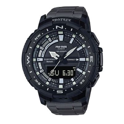 Pro Trek Men PRT-B70  Bluetooth Fishing Titanium