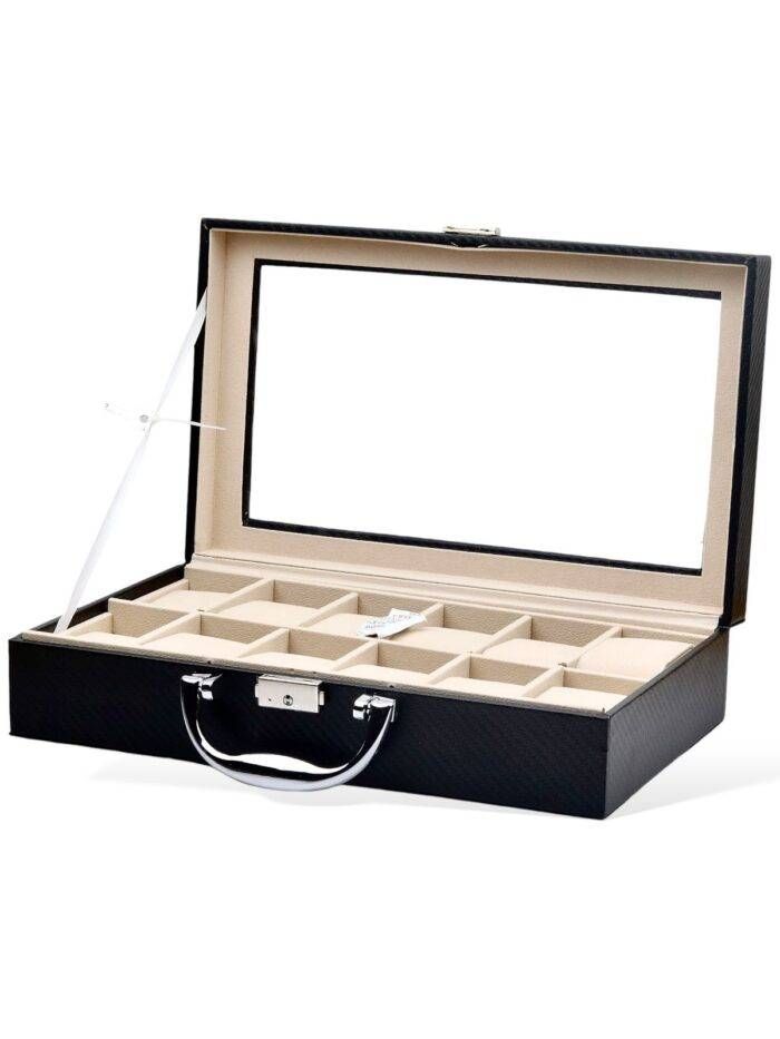 LEATHER BOX BLACK MATTE 12 PIECES