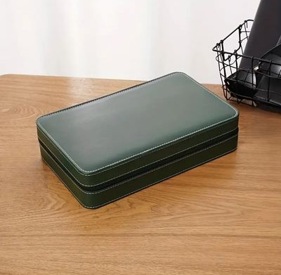 LEATHER BOX GREEN 10 PIECES