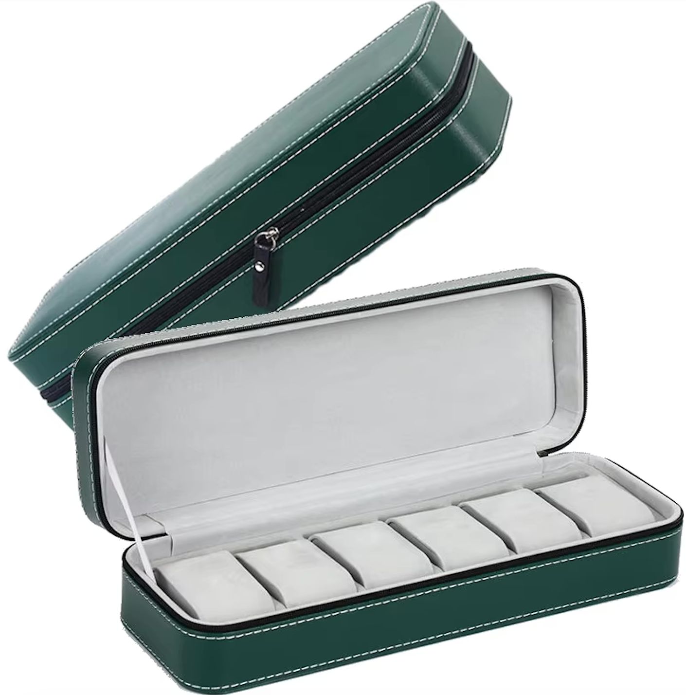 LEATHER BOX GREEN 6 PIECES