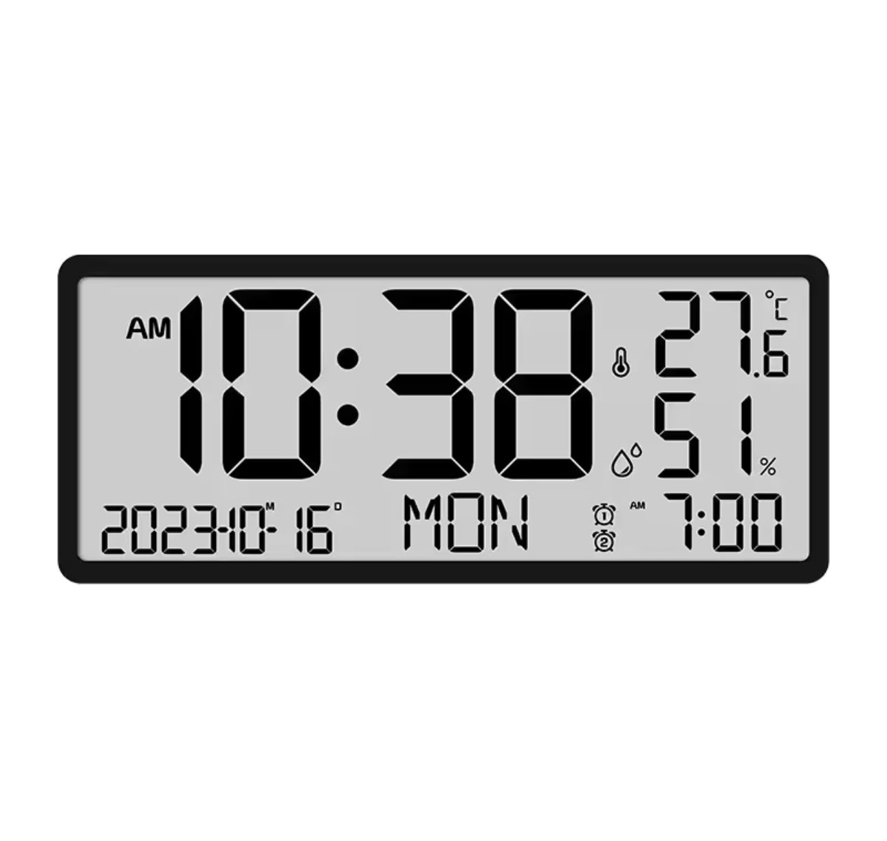 Wall Clock Digital large display  ( BLACK )