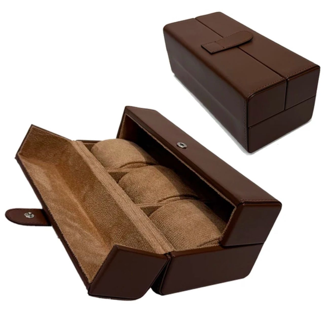 LEATHER BOX BROWN 3 PIECES
