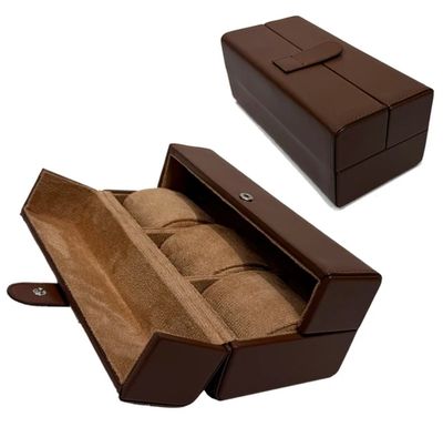 LEATHER BOX BROWN 3 PIECES