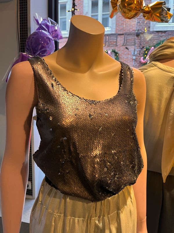 10 DAYS Top sequins warm bruin 10 DAYS Top sequins warm bruin