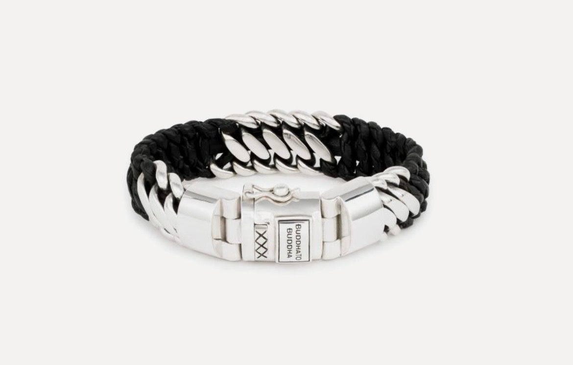 Buddha to Buddha Ben bracelet de cuir et d’argent
