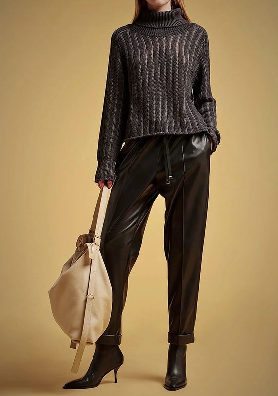 LIVIANA CONTI pantalon en cuir