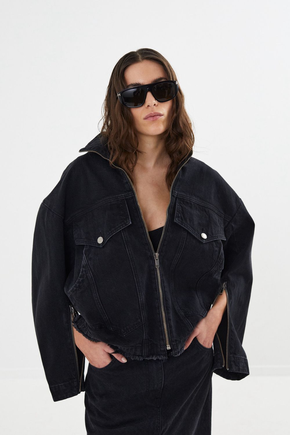 RABENS SALONER denim black jacket Loretta