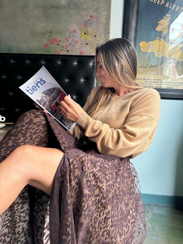 RABENS SALONER Brown leopard skirt