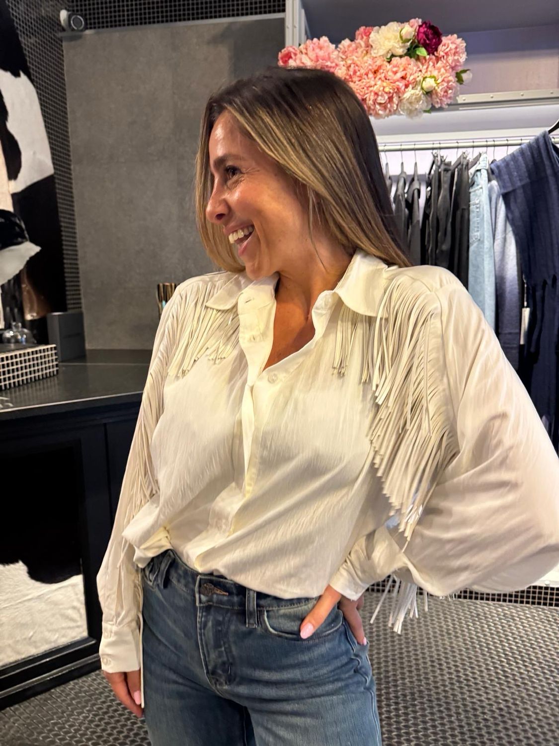 Haute L’amitié fringe blouse