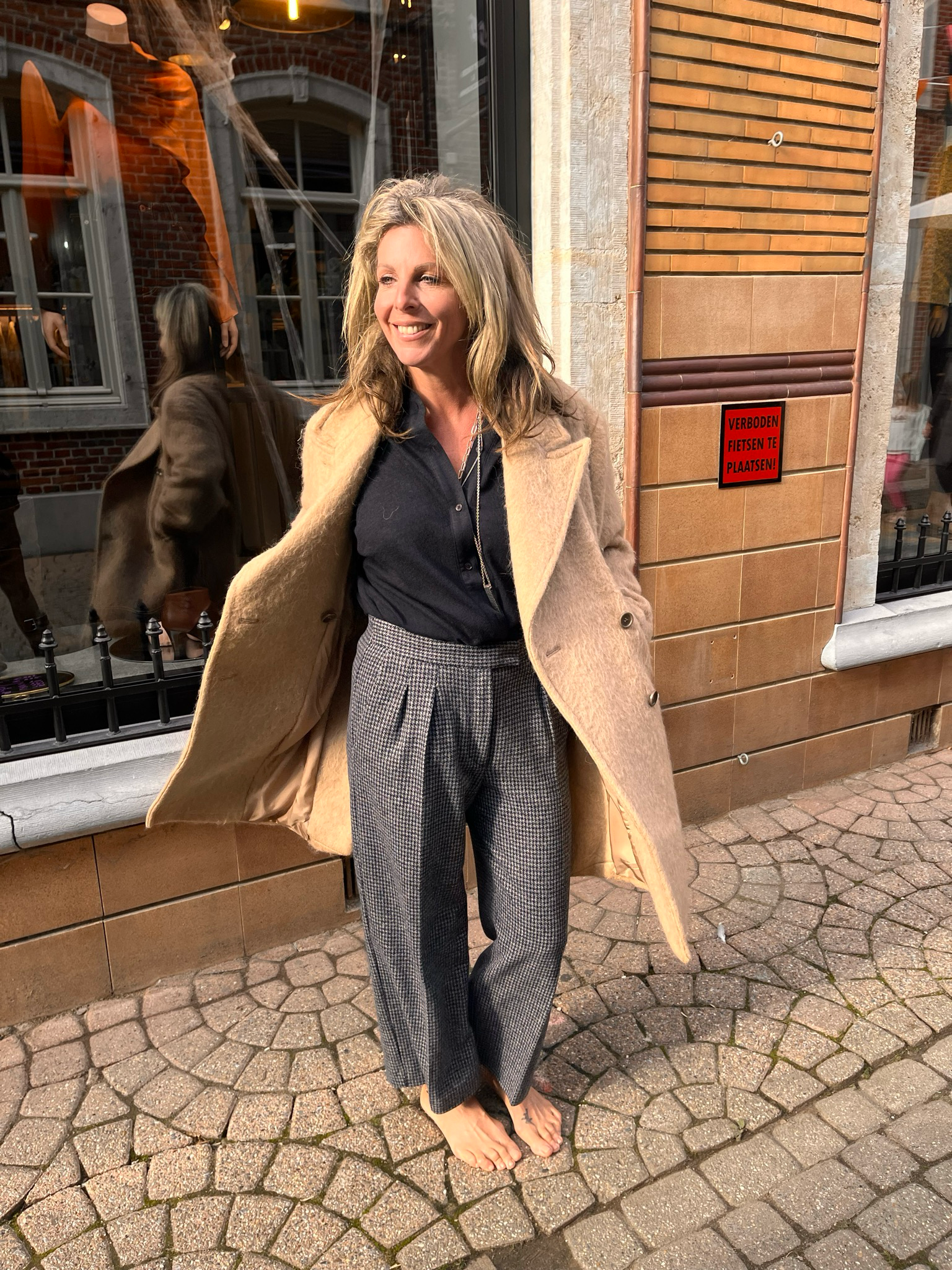 RABENS SALONER Leanna oversized jas Oatmeal