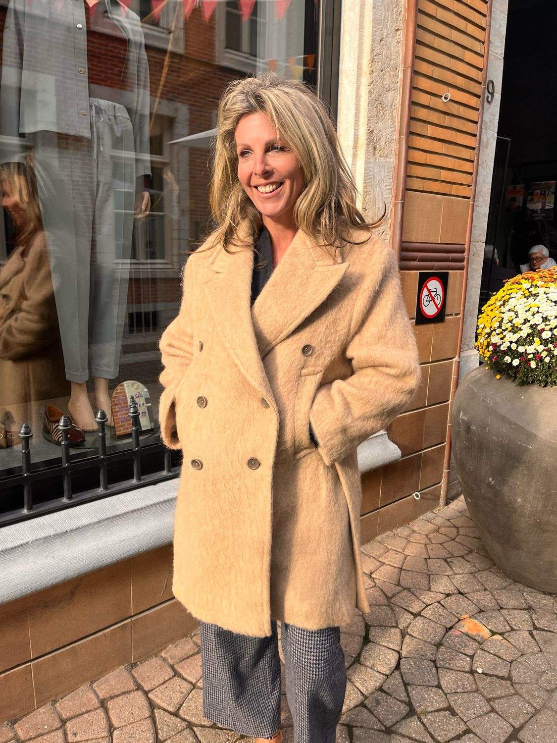 RABENS SALONER Leanna oversized jas Oatmeal