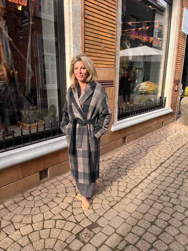 EMIN + PAUL Charcoal double wool coat