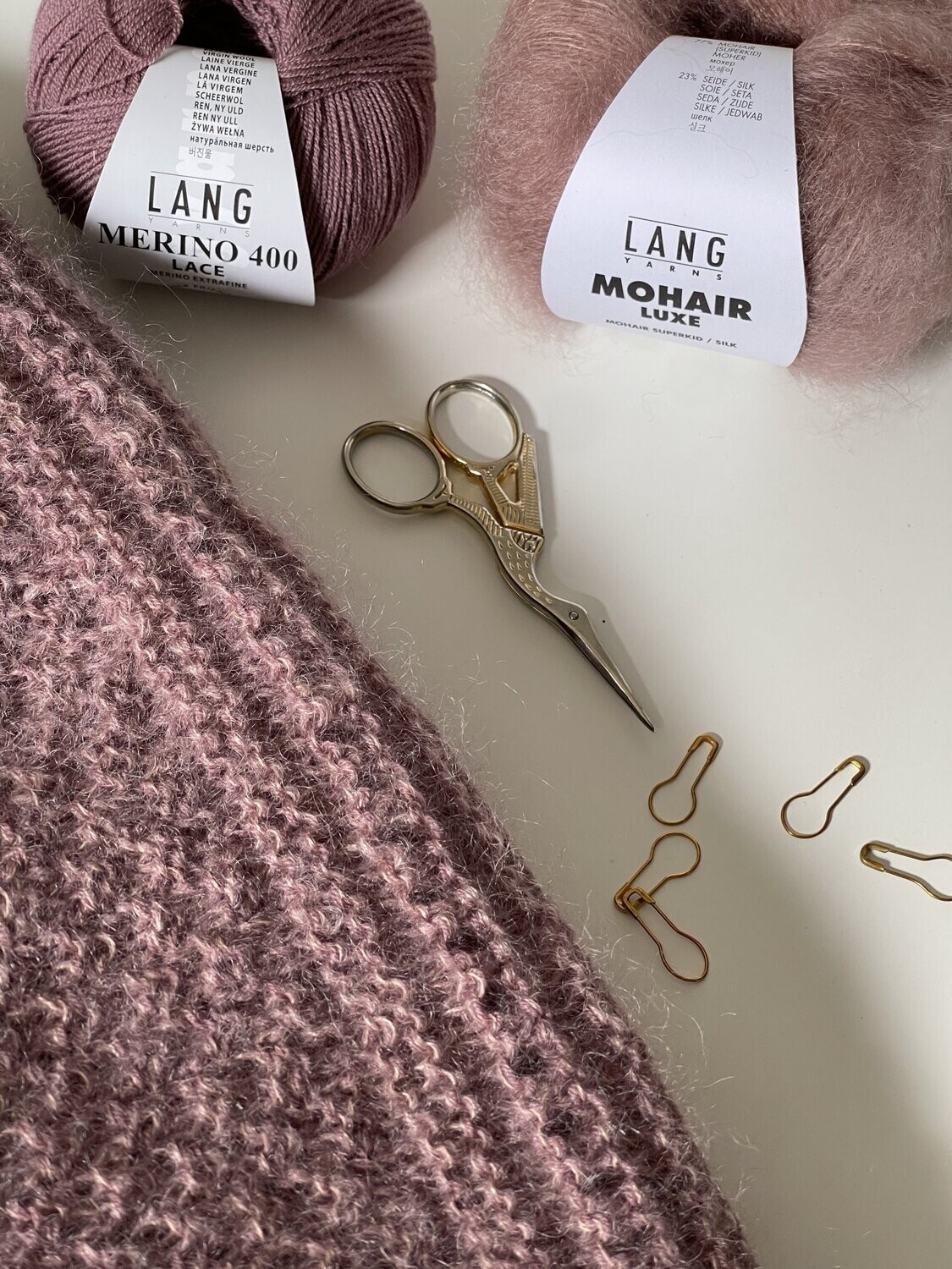 STRICKKIT NOVEMBERSCHAL AMALIE, Farbe: Original Altrosé