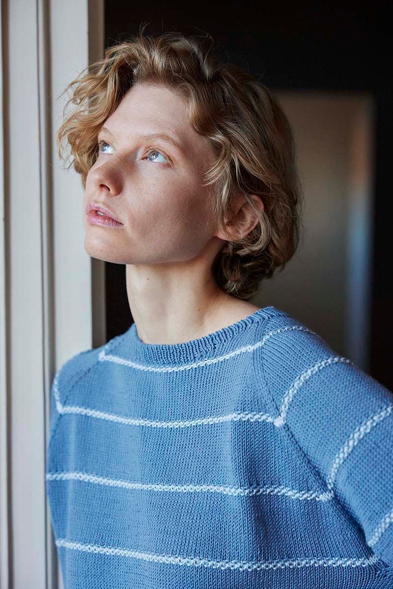 Barbara Kurzarmpulllover top down