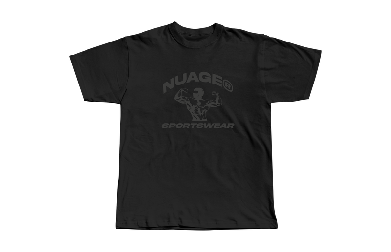 NUAGE SPORTSWEAR BLACK MUSCLE TEE