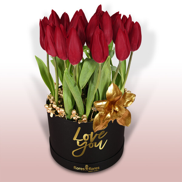 Bouquet Tulipanes y Orquídea Oro | YOURS