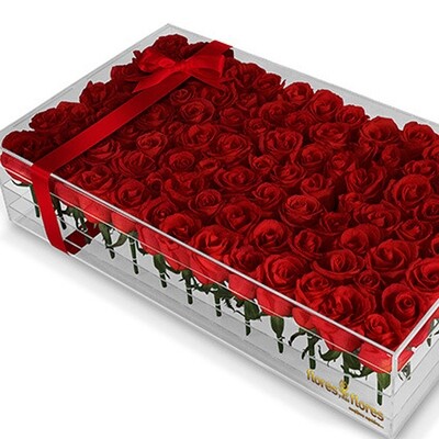 Rosas Rojas en caja Acrílico  |  TRESOR