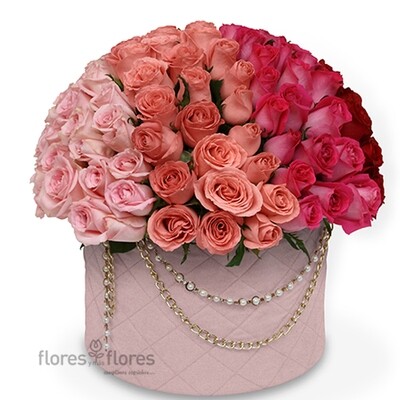 Lujosa Caja de 140 Rosas Premium  |  CHANEL BIG