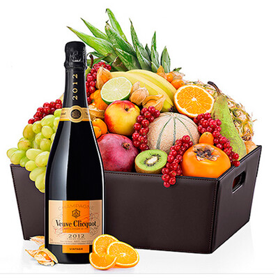 Gran cesta de fruta con Champagne | EXOTIC