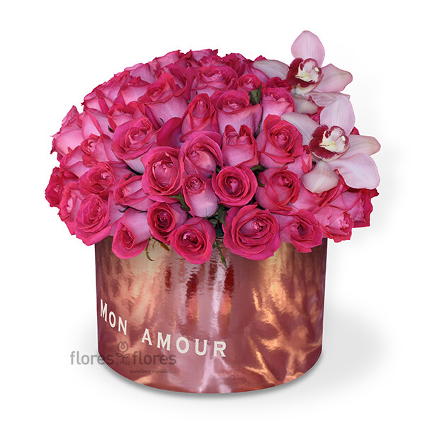 Caja personalizada de 100 rosas Premium | GISELLE F-0116