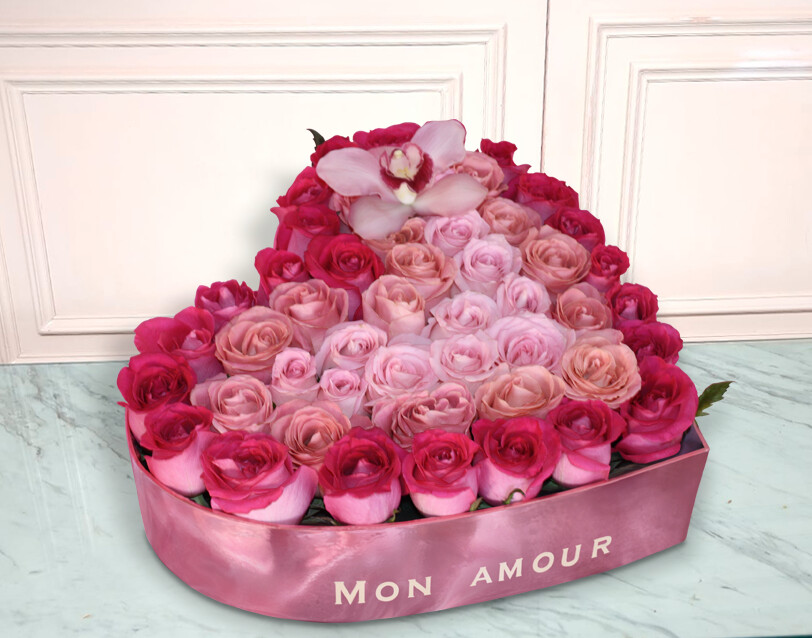 Corazón de 50 rosas Premium | BARDOT