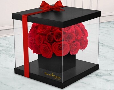 Exquisitas 85 rosas  Rosas Rojas o rosa en caja Acrílico | AMITIE