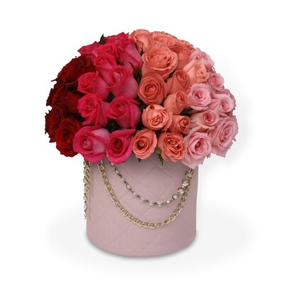 Lujosa Caja de 80 Rosas Premium |  CHANEL MEDIUM