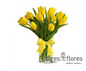 Bouquet de 10 Tulipanes Amarillos | HAPPY