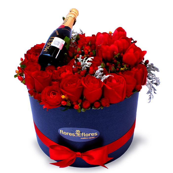 Rosas, Tulipanes y Mini Moet | FIORELLA Rosas, Tulipanes y Mini Moet | FIORELLA