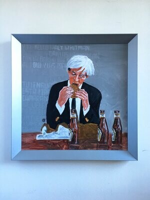 Andy Warhol comiéndose una hamburguesa