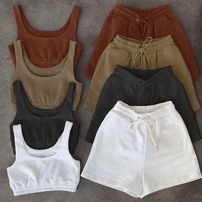 Crop and Shorts Leisure Set