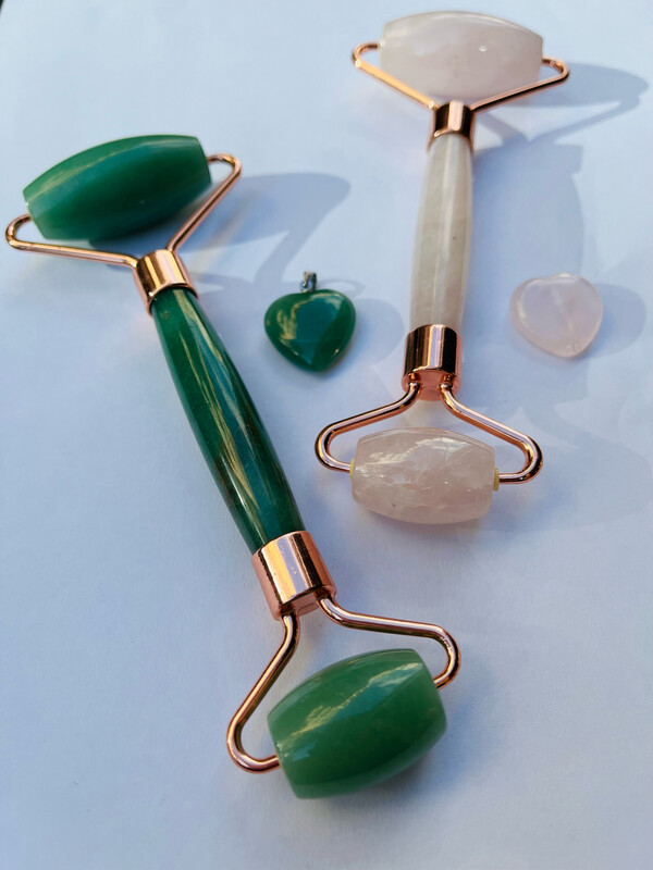 Pink Quartz Roller &amp; Aventurine Quartz Roller