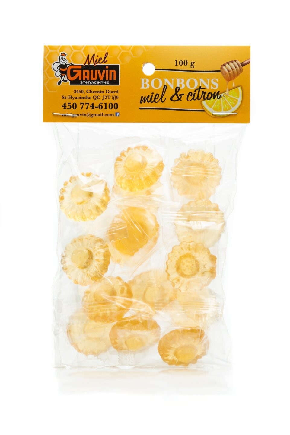 Bonbons au miel et citron