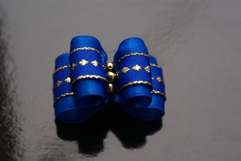 Noeud 7/8 élastique ou barrette bleu 3