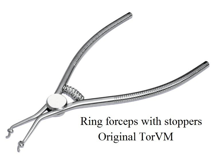 Ring forceps with stoppers