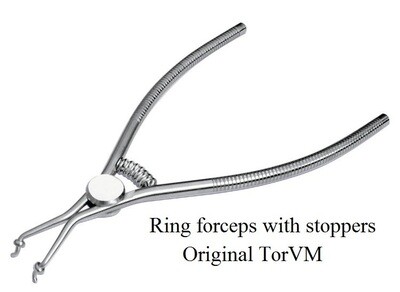 Ring forceps with stoppers