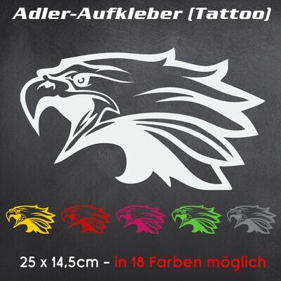 25x14,5cm Aufkleber Car-Tattoo ADLER Wand-Sticker - diverse Farben möglich