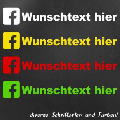 2x Facebook Aufkleber Name selbst gestalten - Dein Wunschname 👉 Länge: 14cm