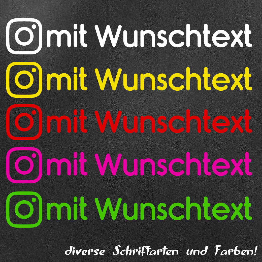 2x Instagram Aufkleber Name selbst gestalten - Dein Wunschname 👉 Länge: 100cm
