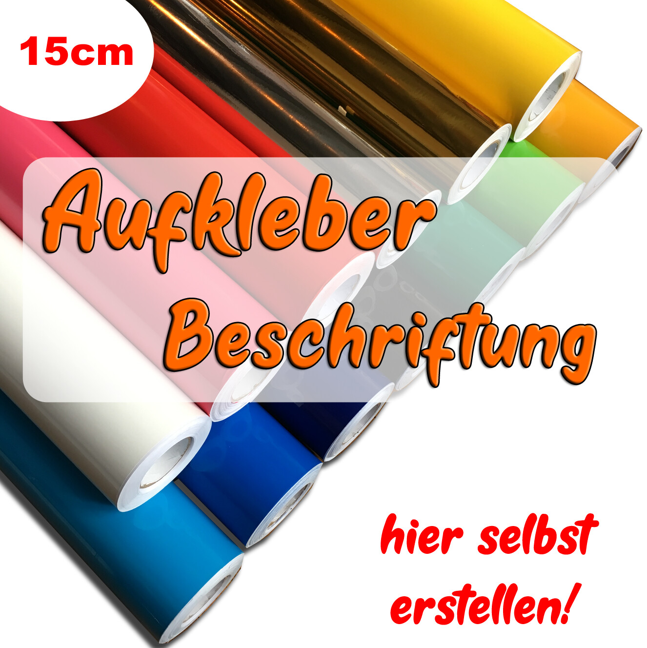 Wunschtext Aufkleber selbst gestalten, diverse Schriftarten und Farben 👉 Breite: 15cm